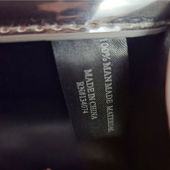 Silver Chrome Mini Bag with Chain Strap and Flap Closure - Picture 8 of 8